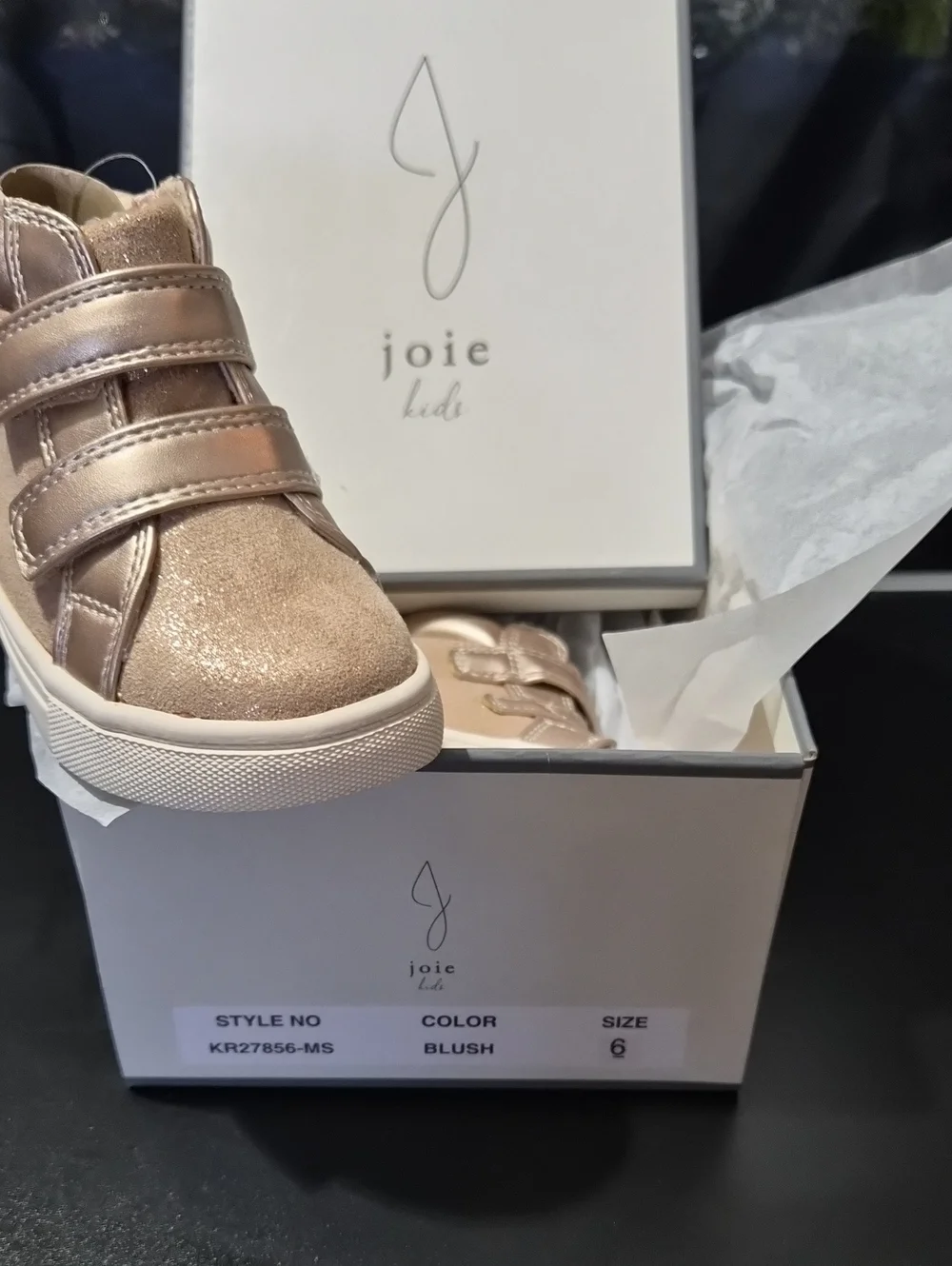 Joie Kids Blush Metallic High-Top Sneakers with Dual Straps